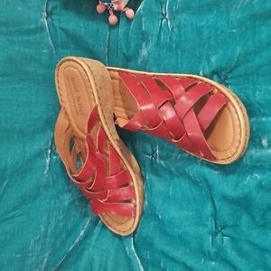 Josef Seibel red leather sandals size 41
